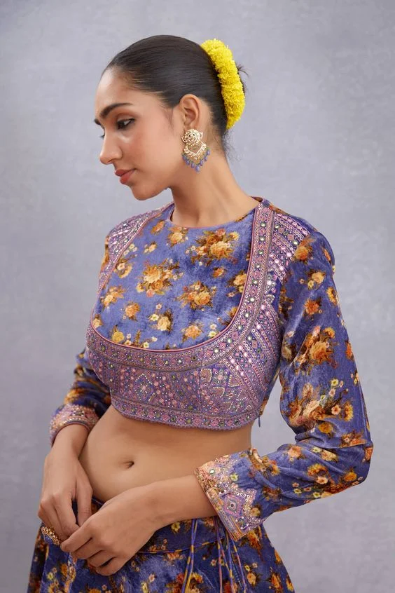 Ethnic and Modern Fusion Blouse Sleeves Design
