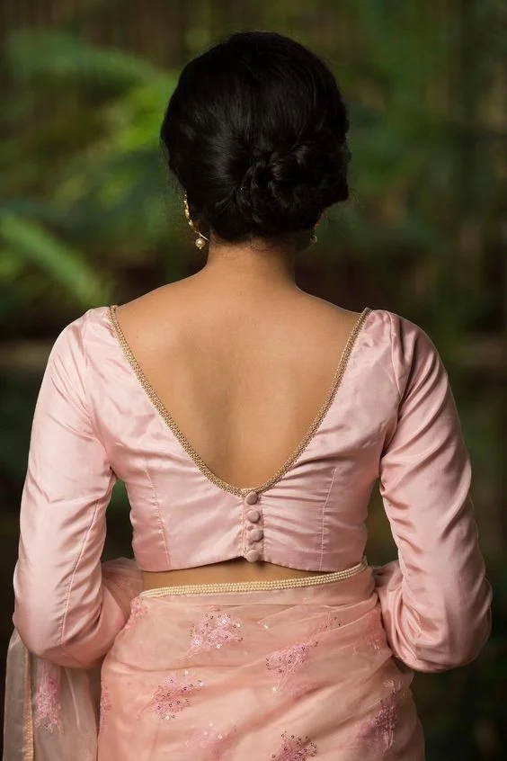 Simple Saree Blouse Back Design