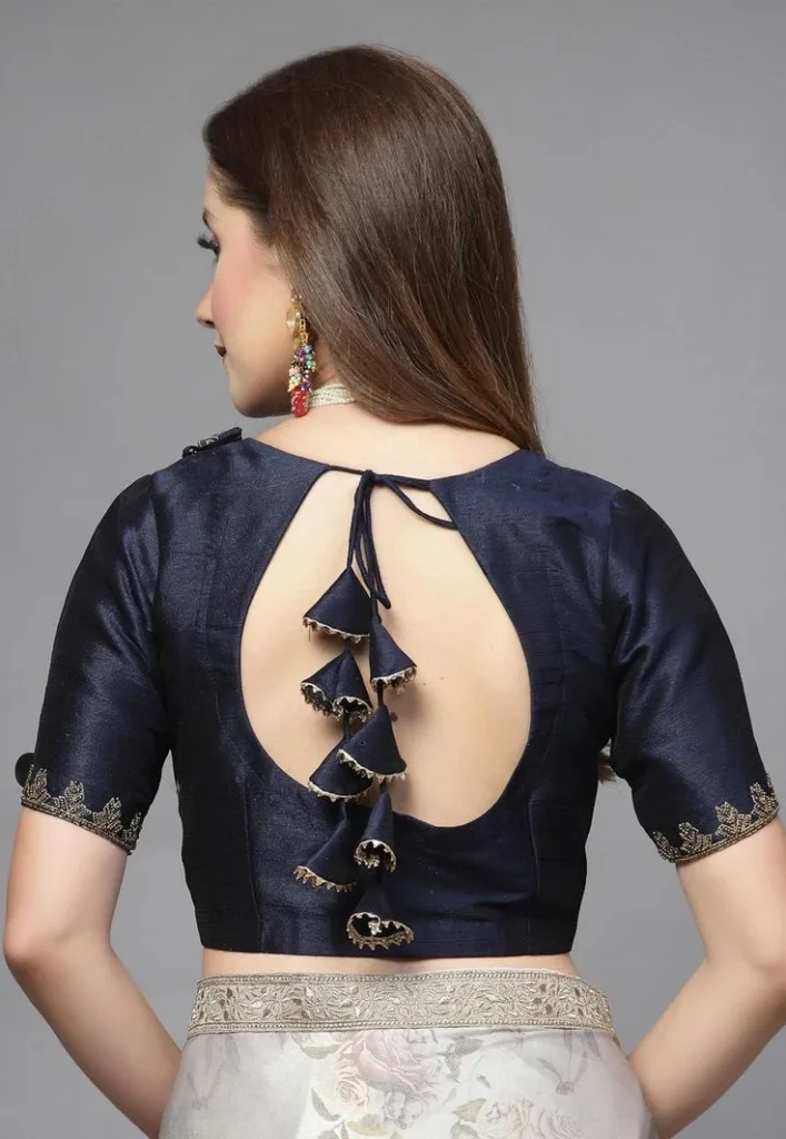 Angrakha Style Blouse Back Design
