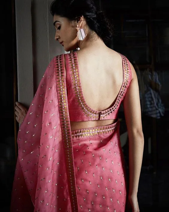 Circular Saree Blouse Back Design