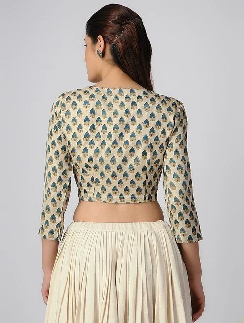 Angrakha Style Back Blouse Design