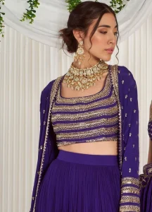 Cape Sleeves lehenga blouse design