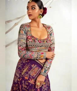 Lace Detailing full sleeve blouse design