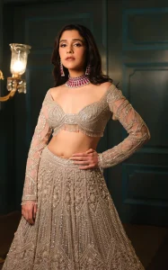 Metallic full sleeve lehenga blouse