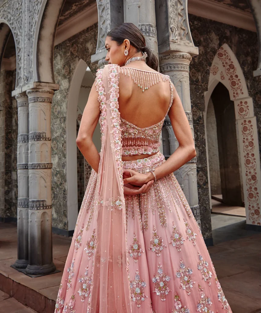 back simple lehenga blouse designs