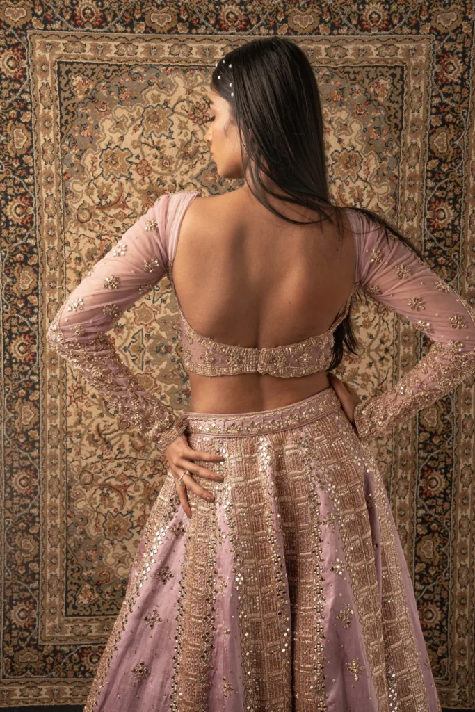 back simple lehenga blouse designs