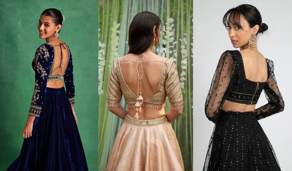 back simple lehenga blouse designs