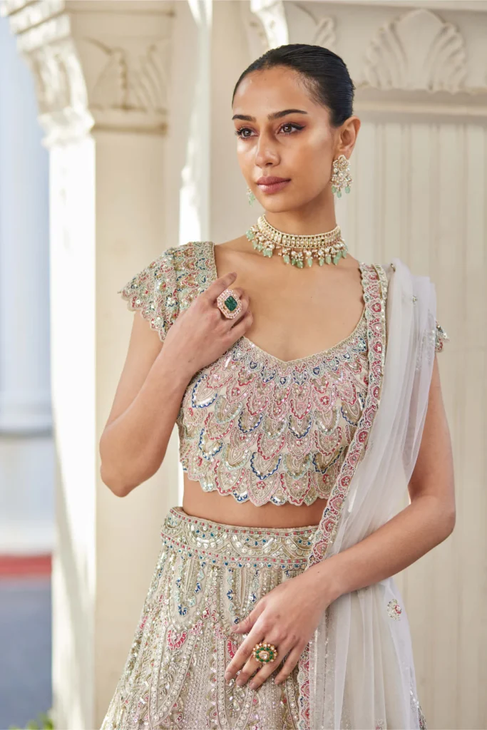 lehenga blouse design back and front