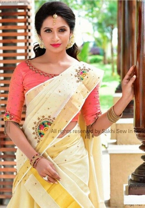 Kerala Onam Saree Blouse Designs