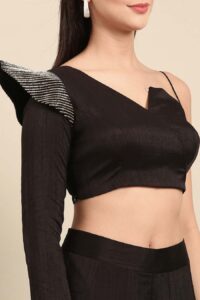 Asymmetric Black Blouse