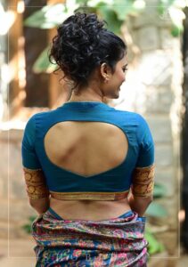 Cutout Back Paithani Blouse