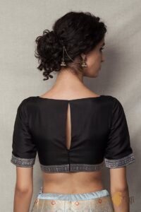 Keyhole Black Saree Blouse