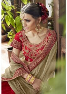 Net Half Saree Blouse Designs with Embroidery