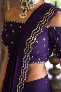 Off-Shoulder Bridal Saree Blouse Designs