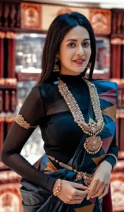 High-Neck Blouse Design