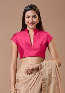 Silk Collar Neck Blouse Design