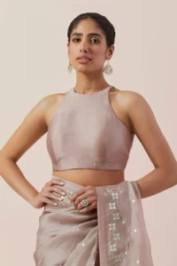 Silk Halter Neck Blouse Design