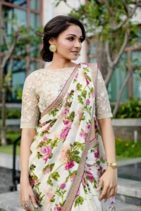 Simple Embroidery casual saree blouse