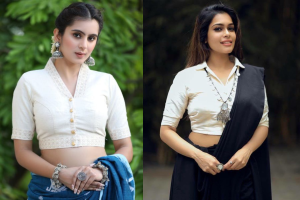 Read more about the article 20 Trendy Shirt Collar Blouse Designs for a Stylish Look Front and Back