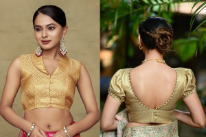 Read more about the article Latest Golden Color Blouse Designs for Silk Sarees | Top Golden Blouse Ideas for 2025