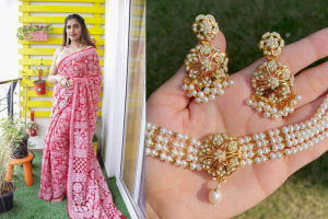 Read more about the article 10 Stunning Saree Designs for Engagement with Perfect Jewelry Combos
