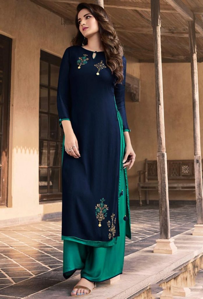 Blue and Green Kurti Designs